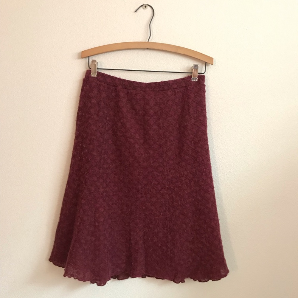 🌿FREE PEOPLE || Burgundy Midi Skirt✨